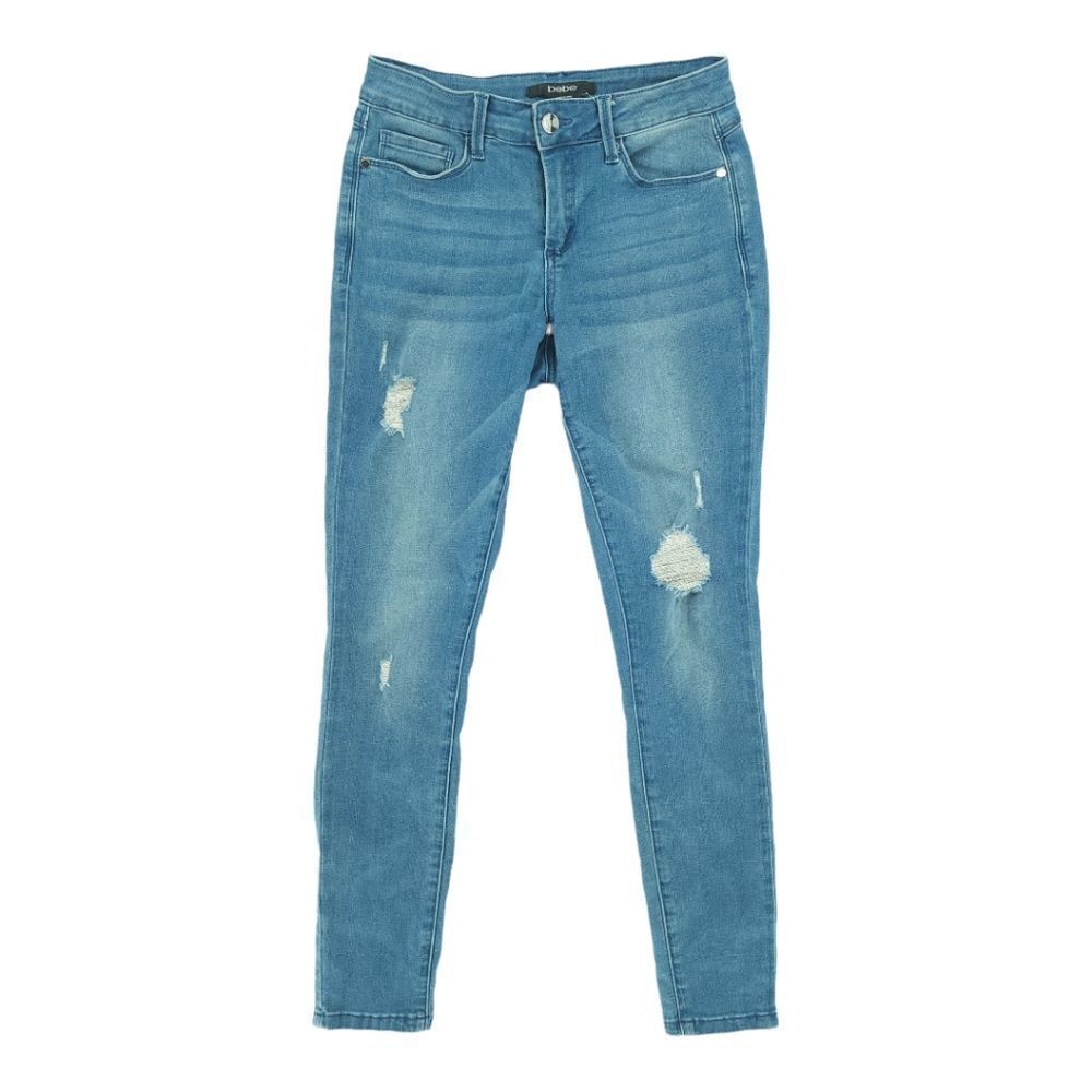 BEBE Women's 27 Distressed Skinny Jeans